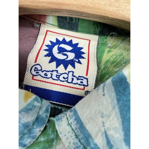 Gotcha Button-Up Shirt Men’s Size L Floral Surf Skate Aloha Multicolor mans - Picture 3 of 16